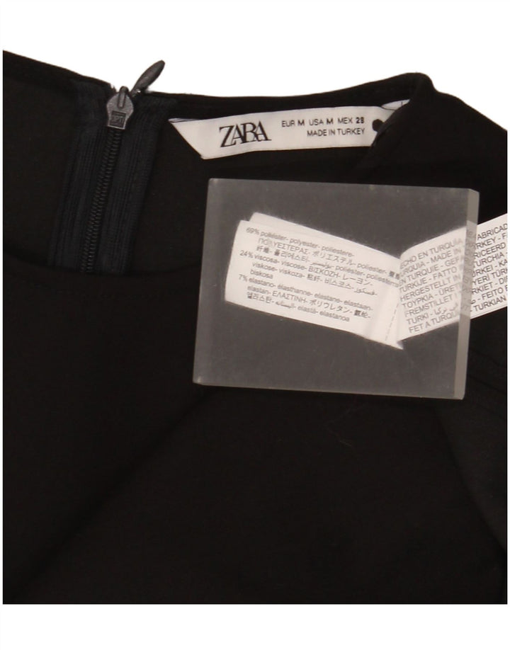 Vestido bainha feminino Zara UK 12 poliéster preto médio
