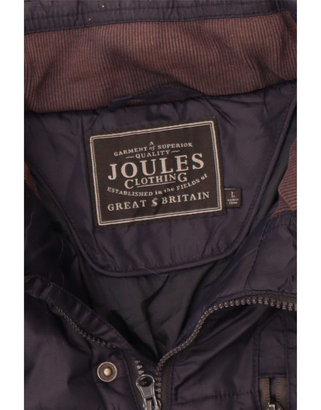 Jaqueta acolchoada masculina Joules UK 40 grande poliamida azul marinho