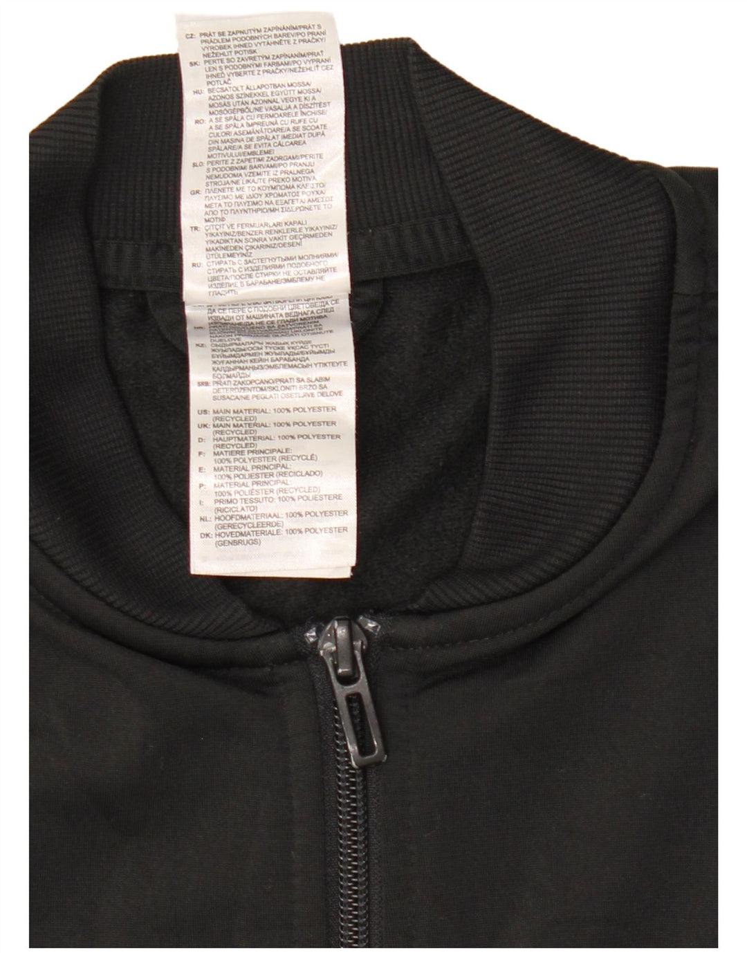 Adidas Womens Tracksuit Top Jacket UK 12/14 Médio Preto Poliéster