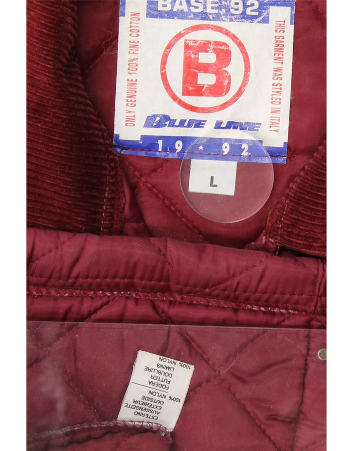 VINTAGE Mens Quilted Jacket UK 40 Large Red Nylon Vintage Vintage and Second-Hand Vintage from Messina Hembry 
