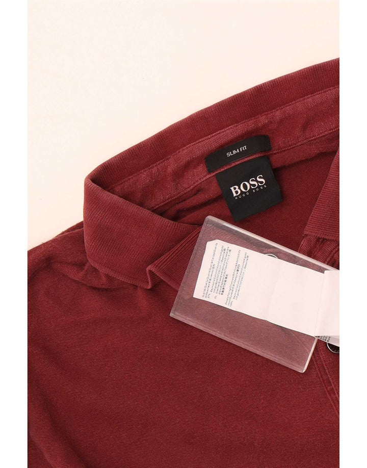 Camisa polo masculina Hugo Boss Slim Fit médio algodão marrom