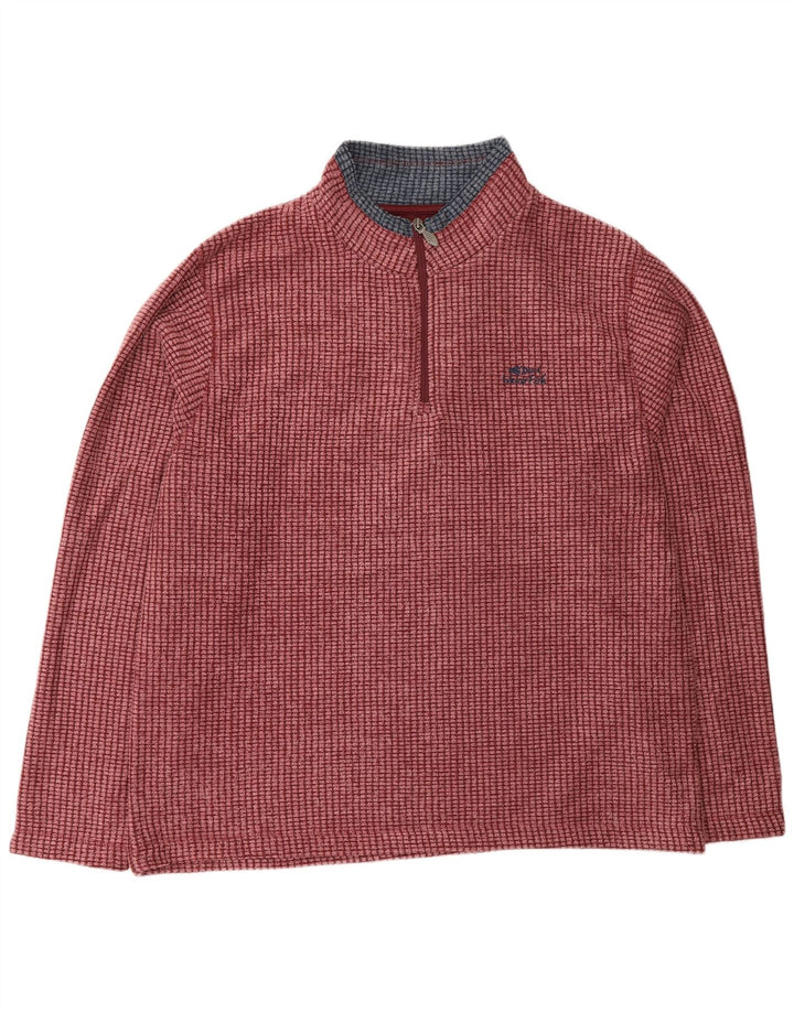 Weird Fish Mens Zip Neck Fleece Jumper 2XL Poliéster Rosa
