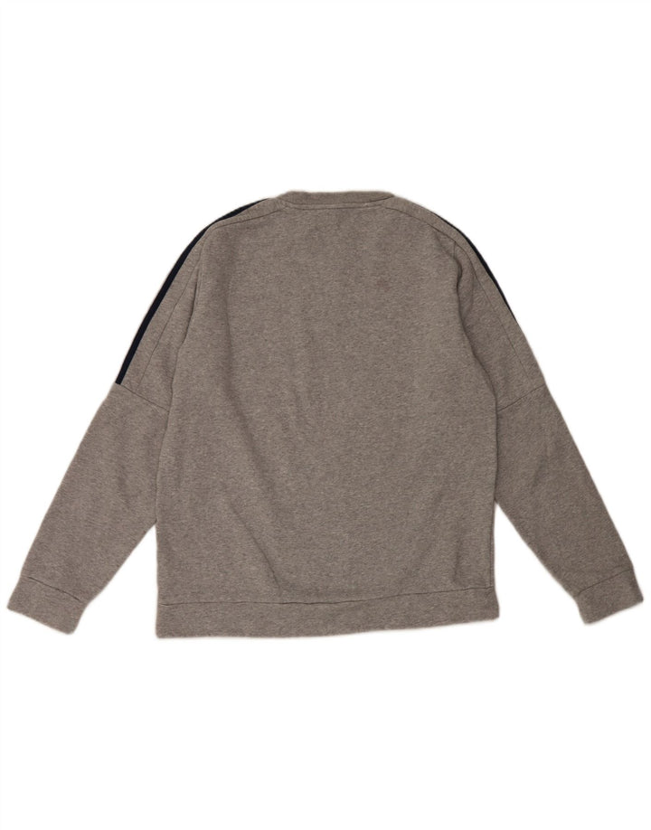 Adidas Mens Moletom Jumper Médio Algodão Cinza