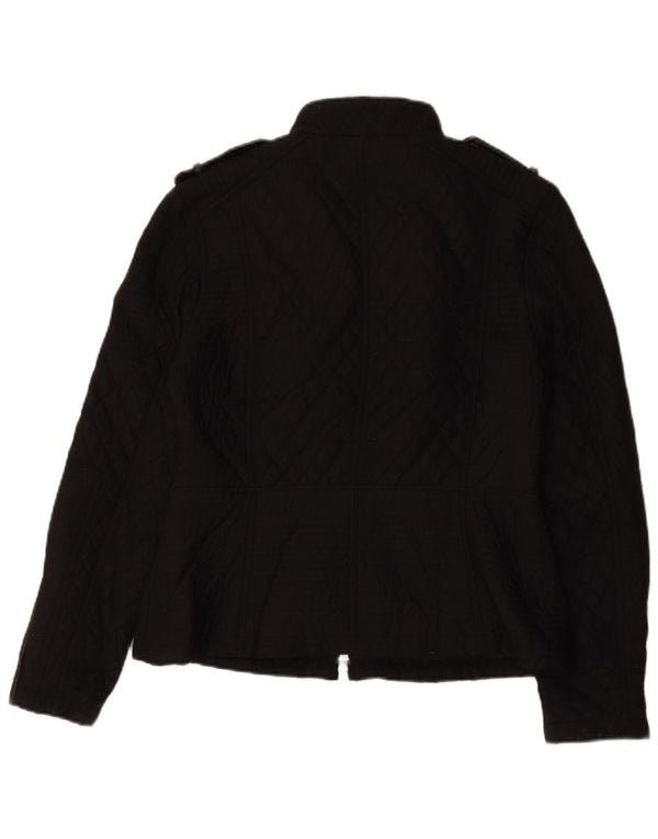 Jaqueta acolchoada militar feminina Barbour UK 16 grande preta