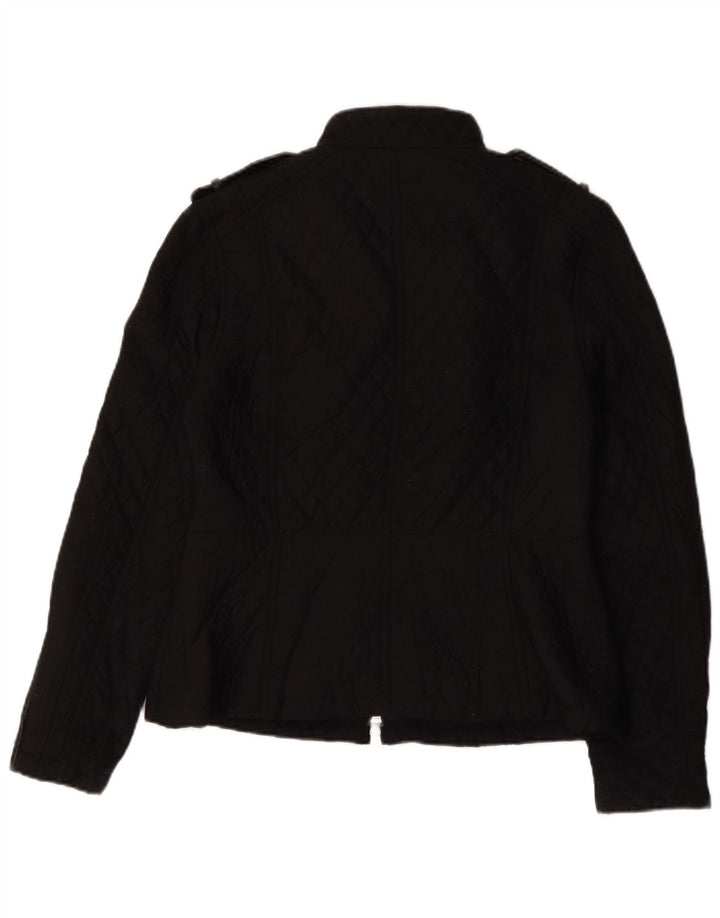 Jaqueta acolchoada militar feminina Barbour UK 16 grande preta