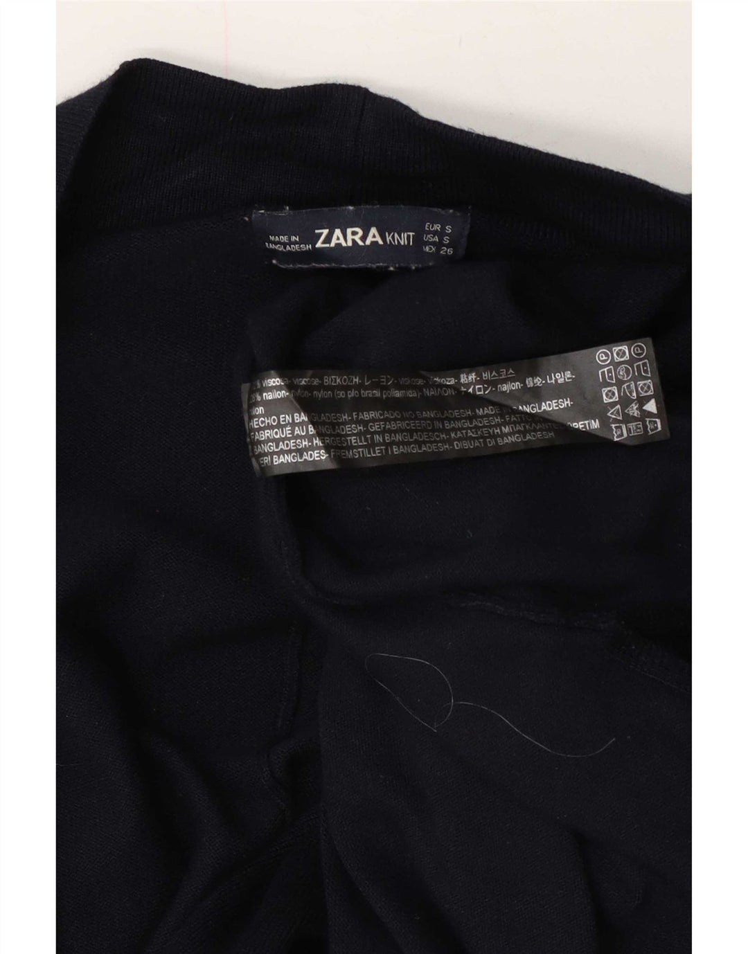 Zara Suéter feminino oversized longline aberto cardigan Reino Unido 10 pequeno azul marinho