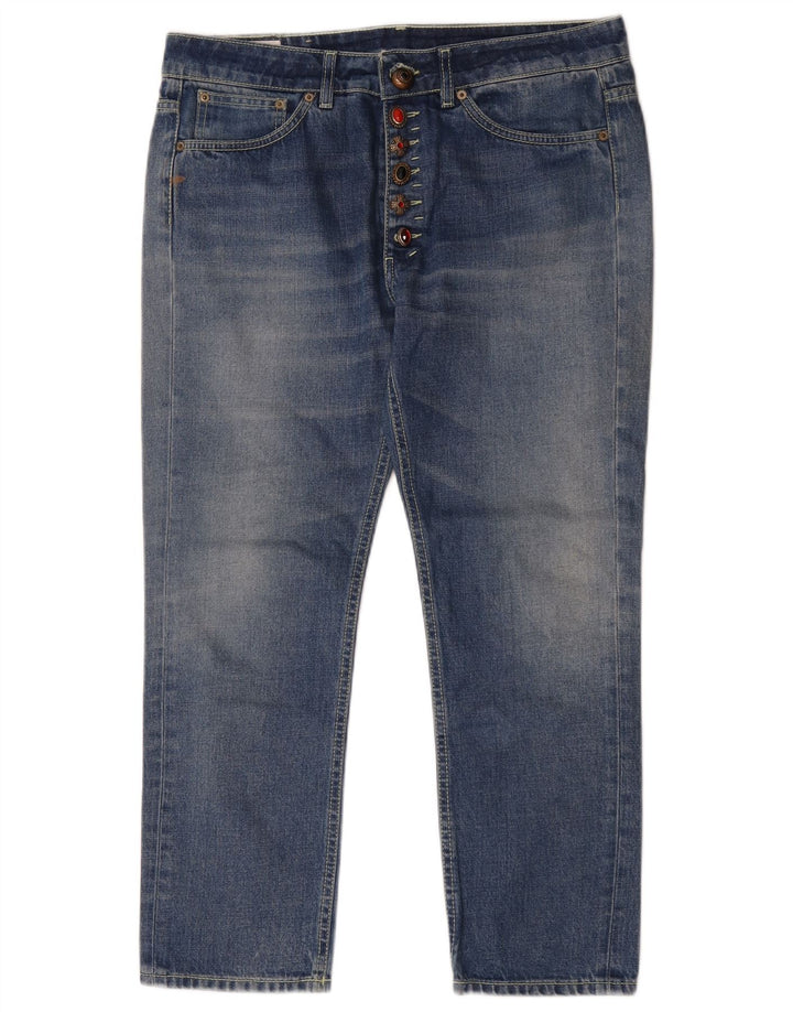Dondup feminino capri jeans W28 L26 algodão azul