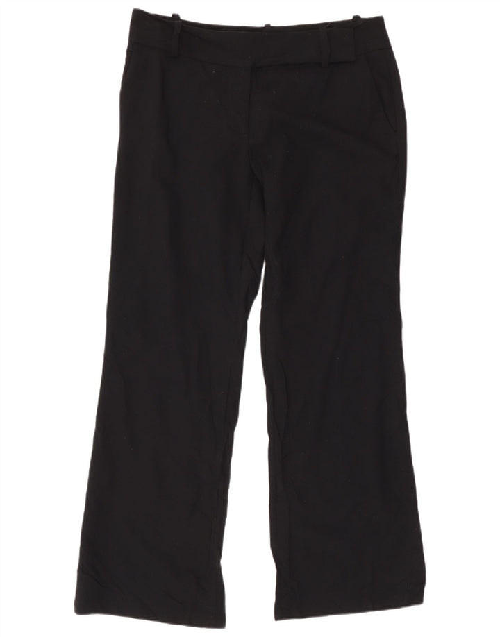 Zara Calça feminina Bootcut Chino EU 40 Médio W30 L28 Poliéster Preto
