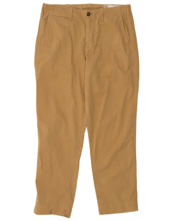 Calça Chino Feminina Gap Cintura Alta Reta US 10 Grande W32 L26 Bege