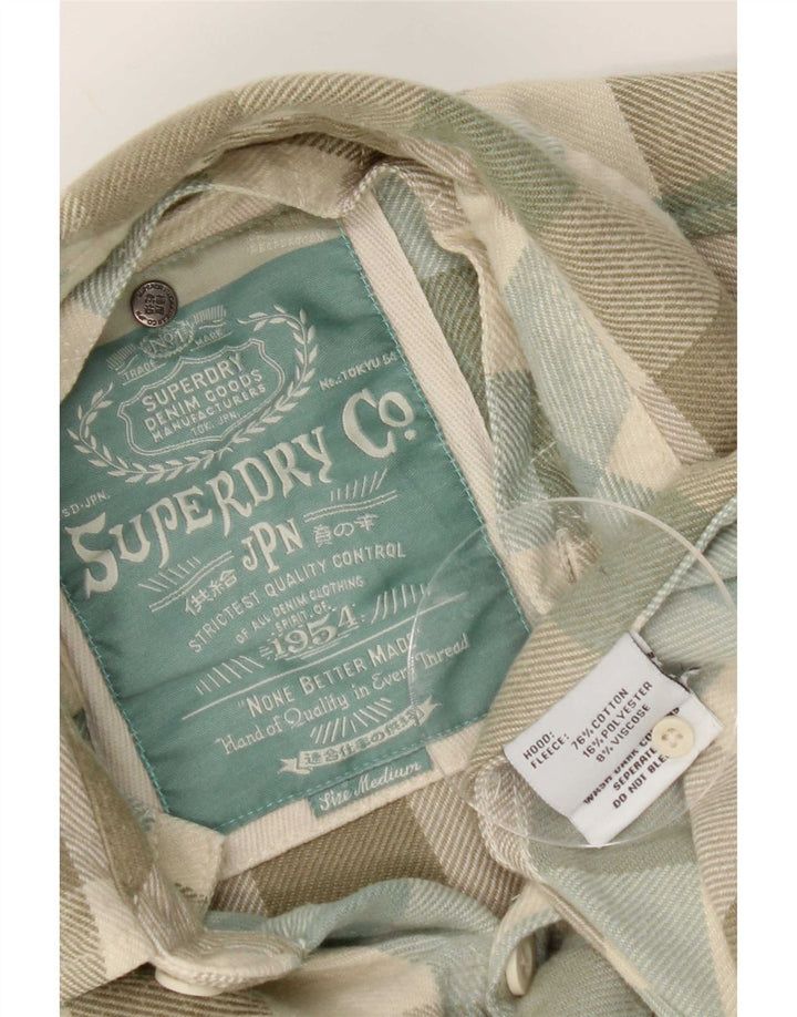 Camisa masculina Superdry de flanela verde médio algodão guingão