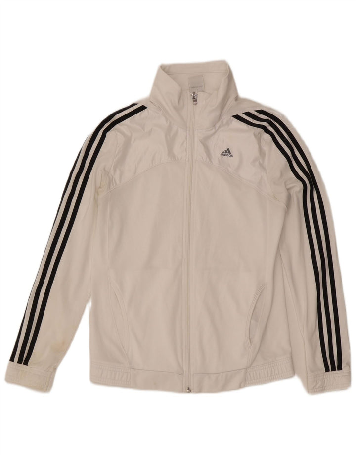 Adidas Womens Clima 365 Tracksuit Top Jacket UK 8/10 Pequeno Poliéster Branco