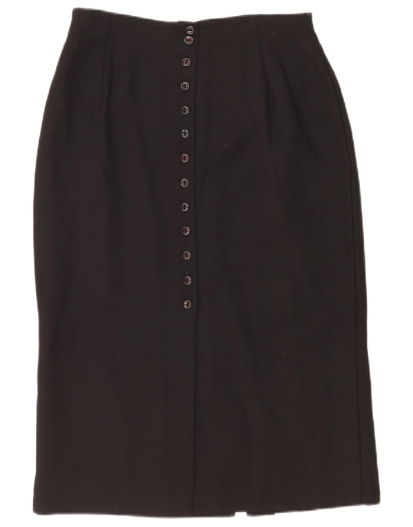 Saia lápis feminina Marks & Spencer UK 14 médio W28 poliéster preto