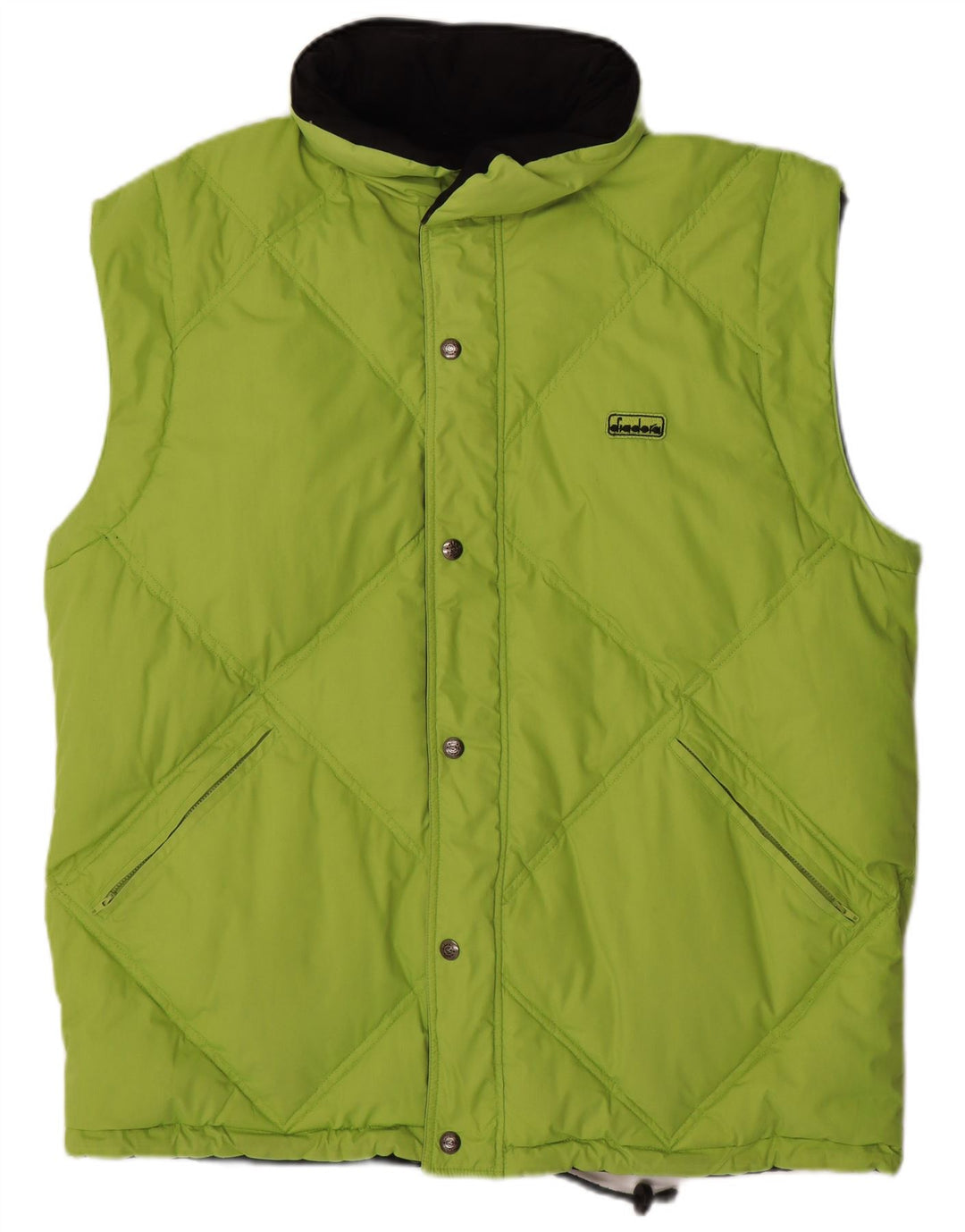 DIADORA Mens Loose Fit Reversível Acolchoado Gilet UK 38 Médio Verde