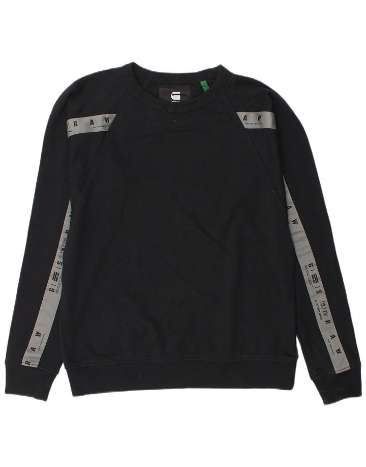 G-Star moletom gráfico masculino jumper grande algodão colorblock preto