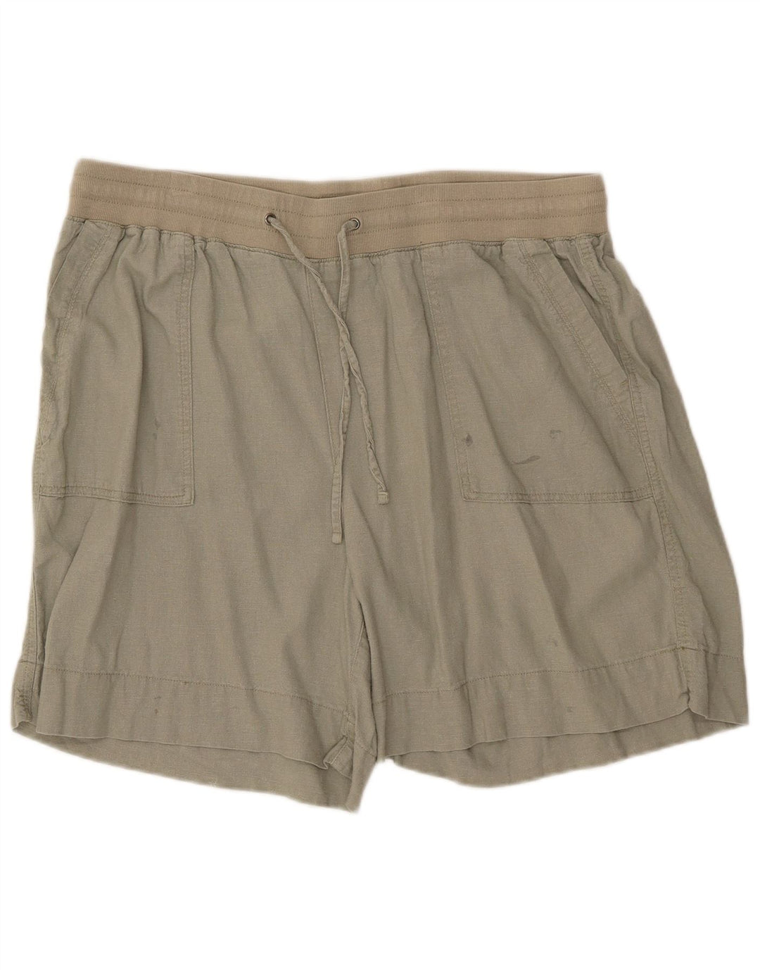 Shorts casuais femininos M&Co UK 20 2XL W38 linho verde