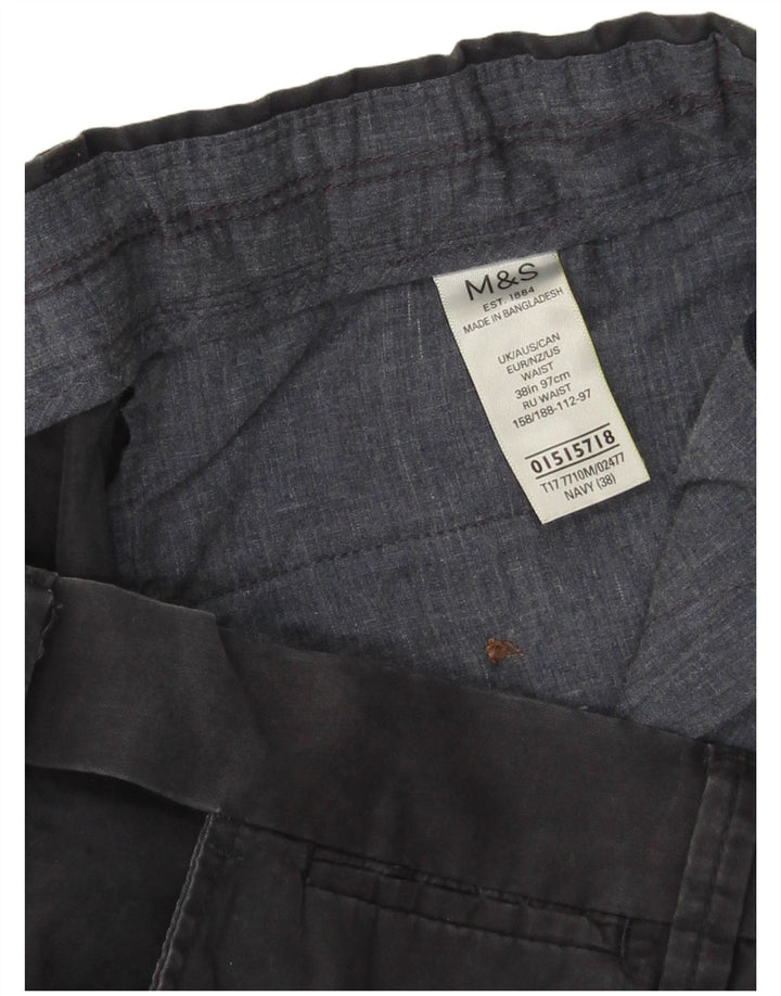 Shorts Chino Masculino Marks & Spencer W38 XL Azul Marinho Algodão