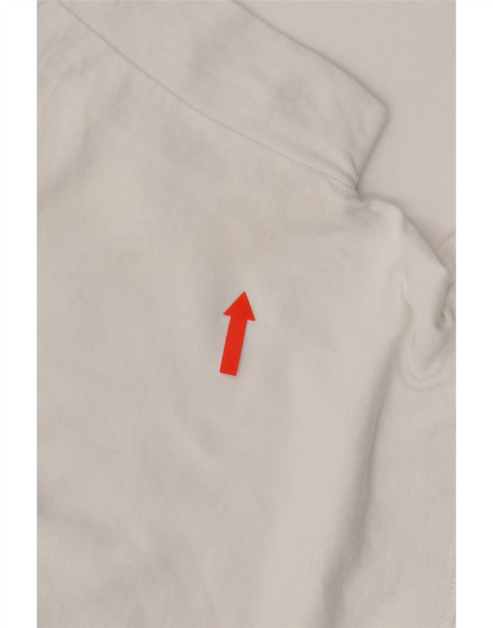 Blusa feminina Zara com babados na frente UK 10 algodão branco pequeno