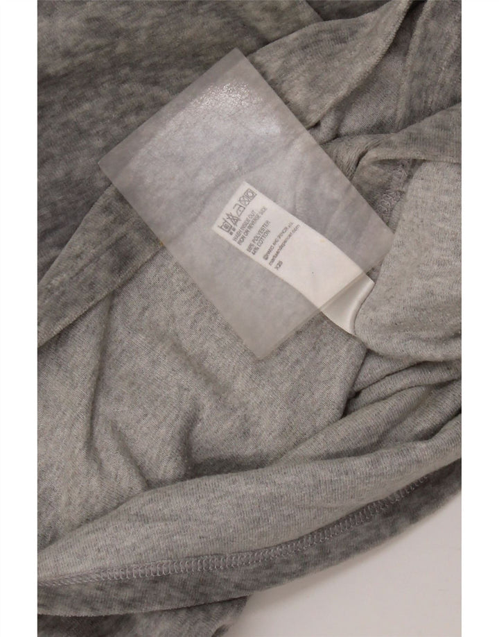 Top feminino Marks & Spencer manga comprida UK 14 poliéster cinza grande