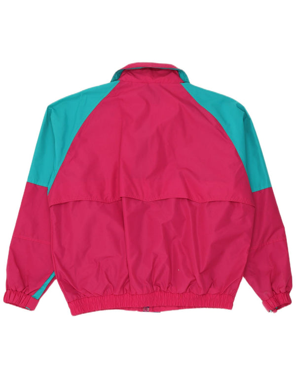 Jaqueta de chuva masculina Bad Lands UK 42 XL rosa colorblock nylon