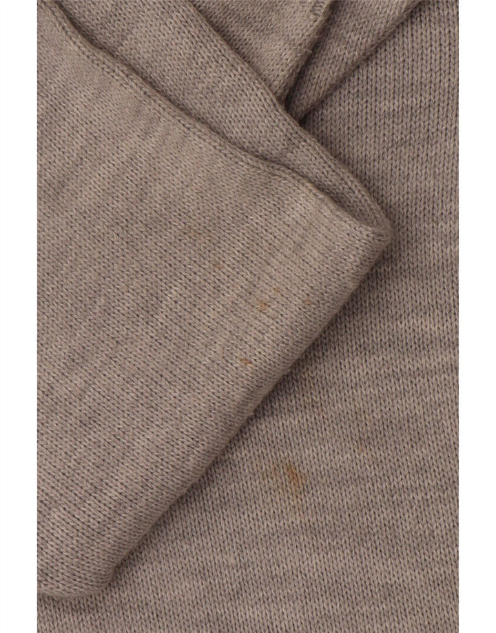 Suéter cardigã feminino vintage UK 18 XL cinza patchwork