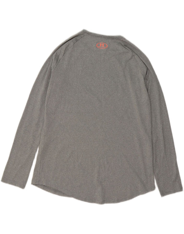 Under Armour Meninos Heat Gear Graphic Top Manga Comprida 13-14 Anos XL Cinza