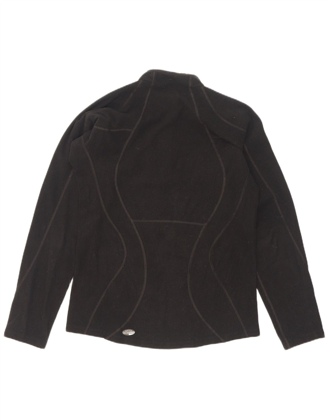 Asics Mens Zip Neck Fleece Jumper Pequeno Poliéster Preto