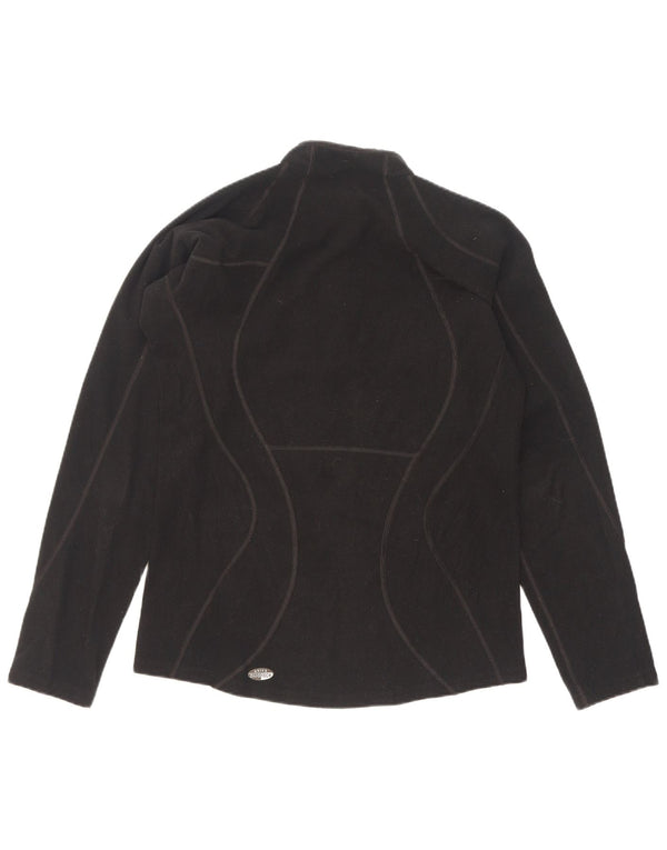 Asics Mens Zip Neck Fleece Jumper Pequeno Poliéster Preto