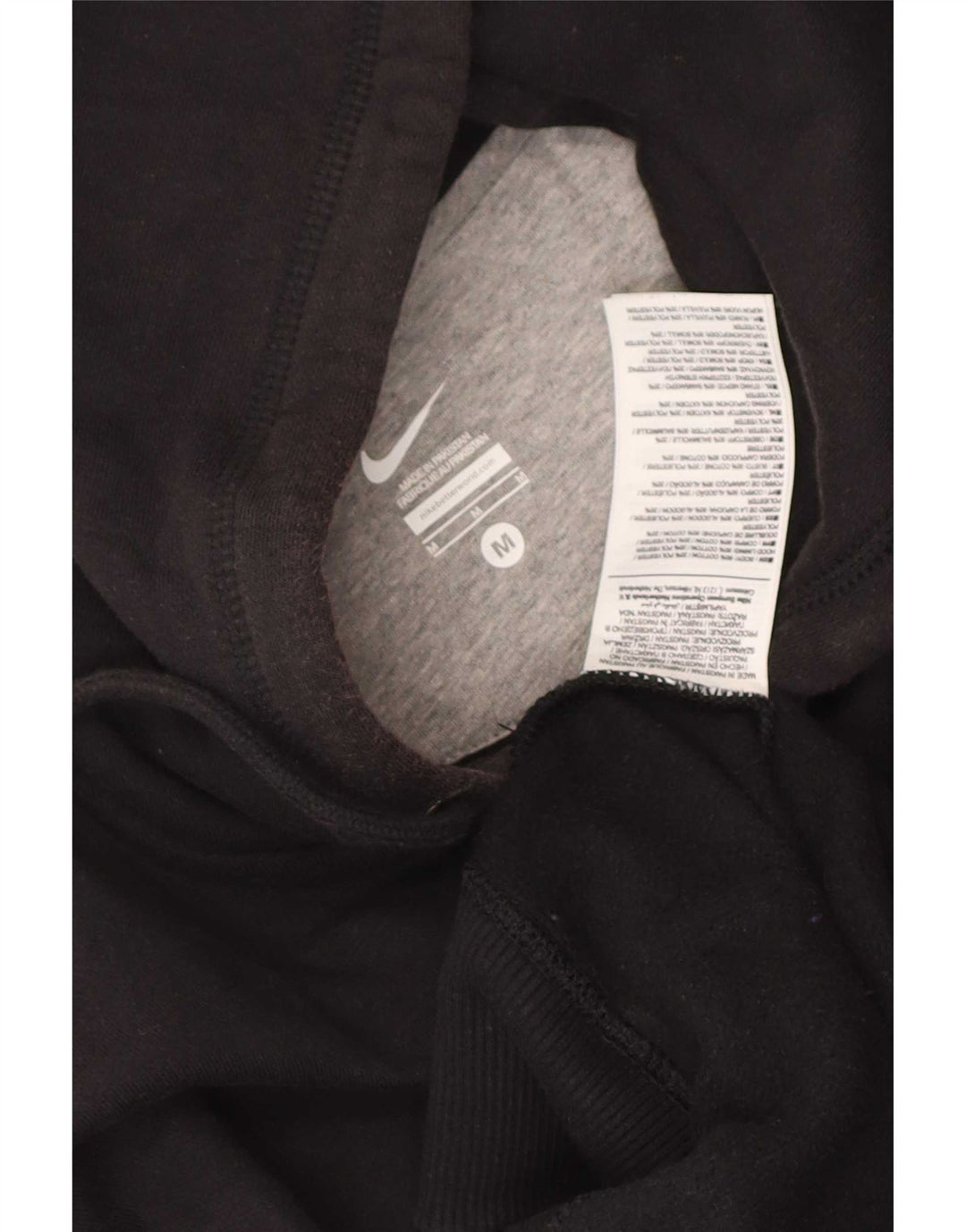Suéter Nike masculino com capuz e zíper médio preto algodão