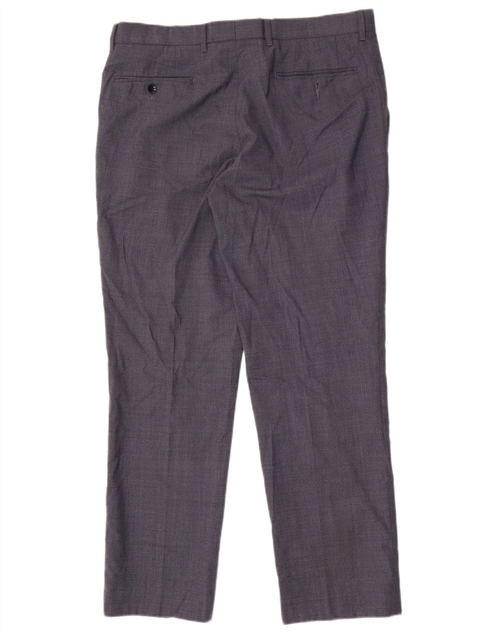 Calça masculina Marks & Spencer Autograph Straight Suit W34 L29 Lã Azul