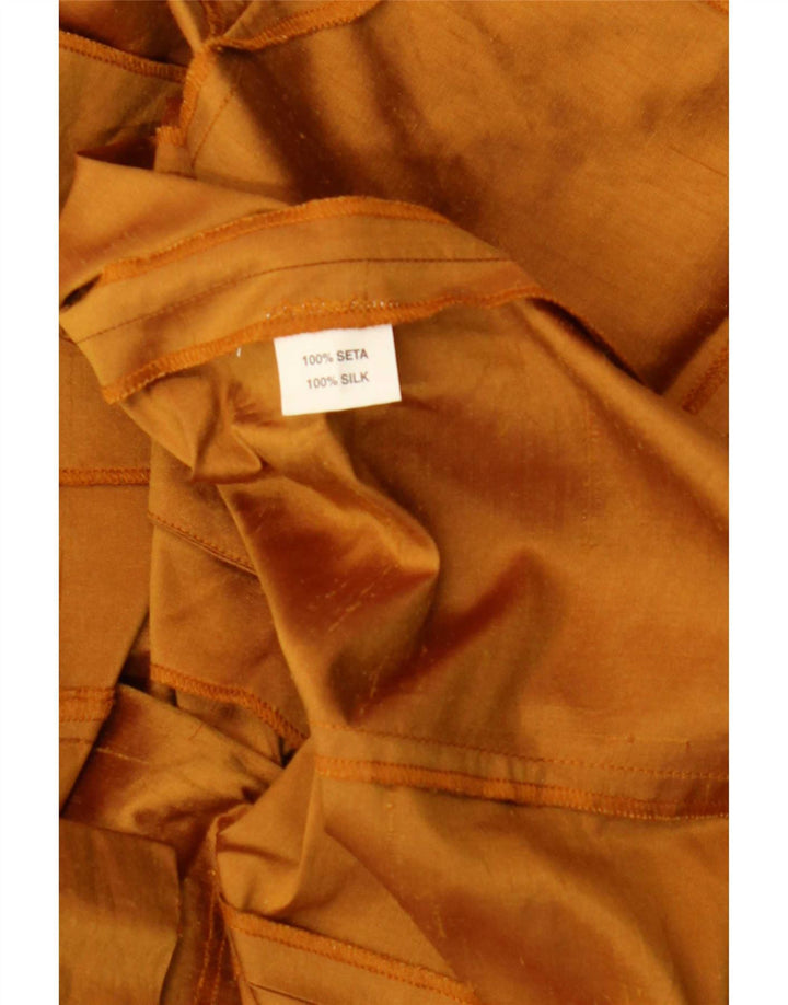 Blusa feminina Luisa Spagnoli manga curta IT 44 seda marrom médio