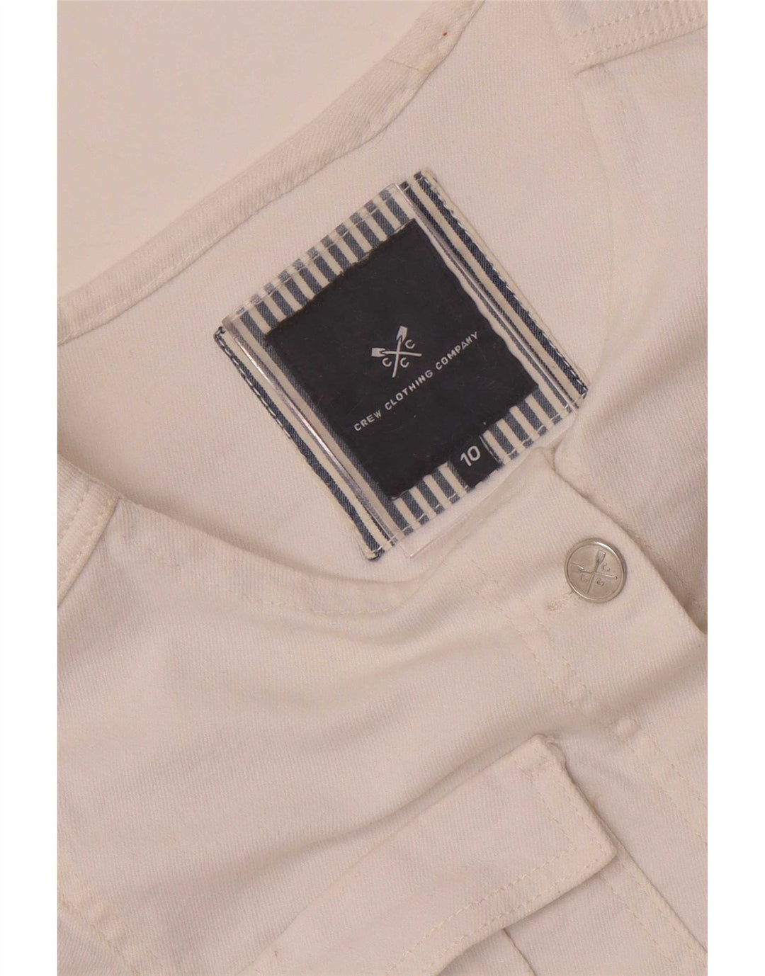 Jaqueta jeans feminina Crew Clothing UK 10 pequena branca