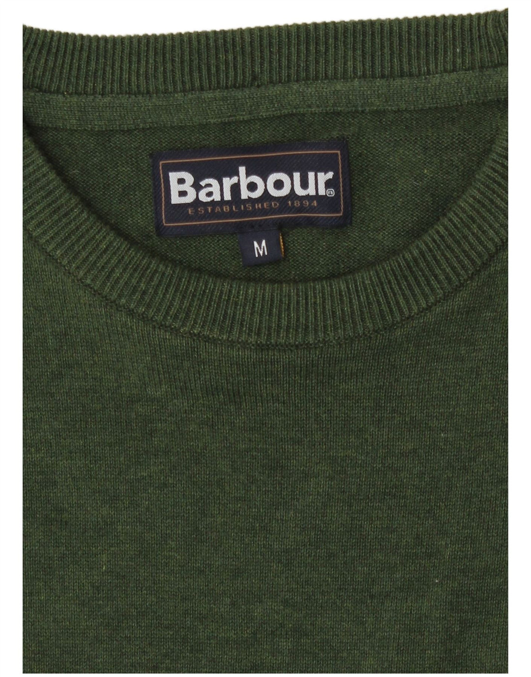 Suéter masculino Barbour com gola redonda, verde médio