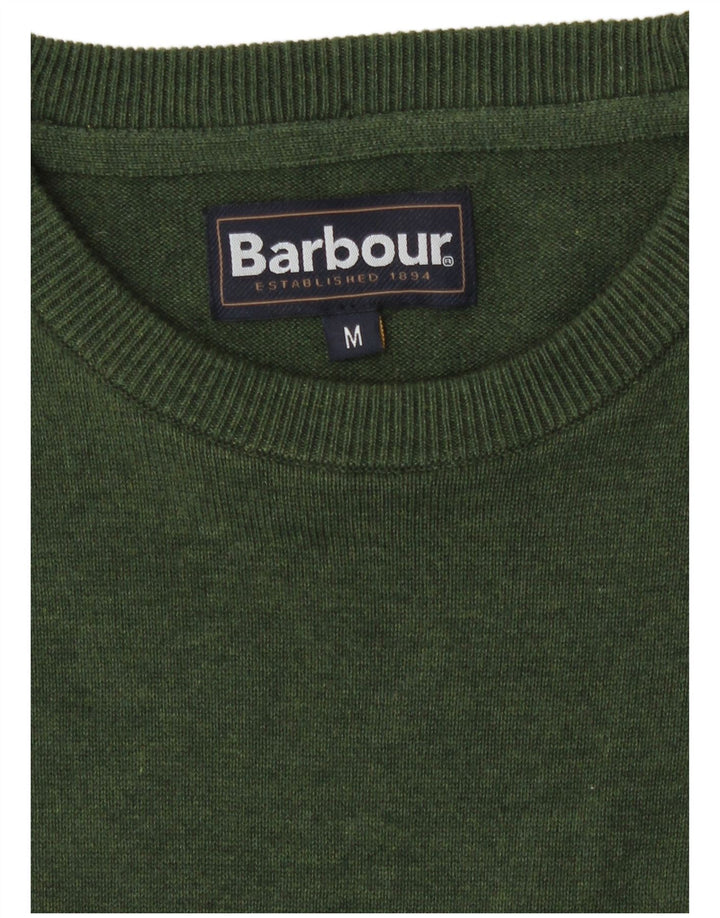 Suéter masculino Barbour com gola redonda, verde médio
