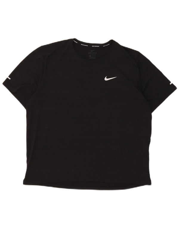 Camiseta masculina Nike Dri Fit grande poliéster listrado preto