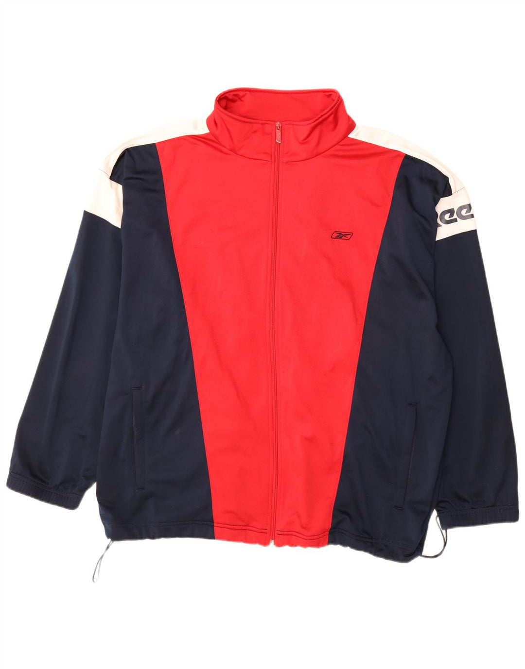 Reebok Mens Tracksuit Top Jacket XL Vermelho Colorblock Poliéster Esportes