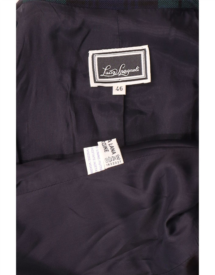 Jaqueta blazer feminina LUISA SPAGNOLI IT 46 grande xadrez verde clássico