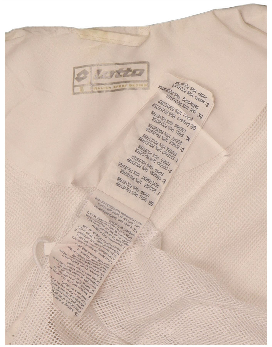 Jaqueta de chuva masculina Lotto Reino Unido 36/38 poliéster colorblock branco pequeno