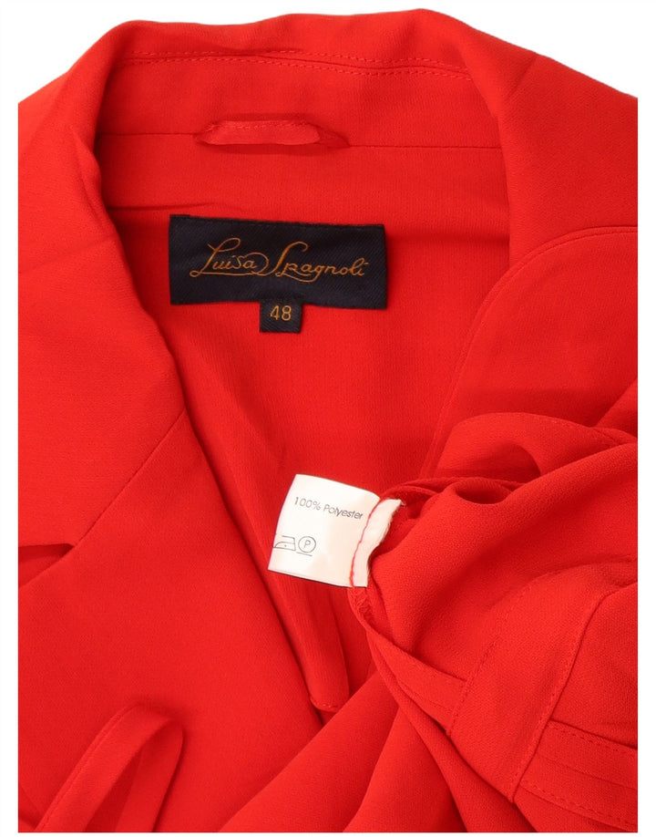 Jaqueta blazer feminina Luisa Spagnoli com 1 botão IT 48 XL poliéster vermelho