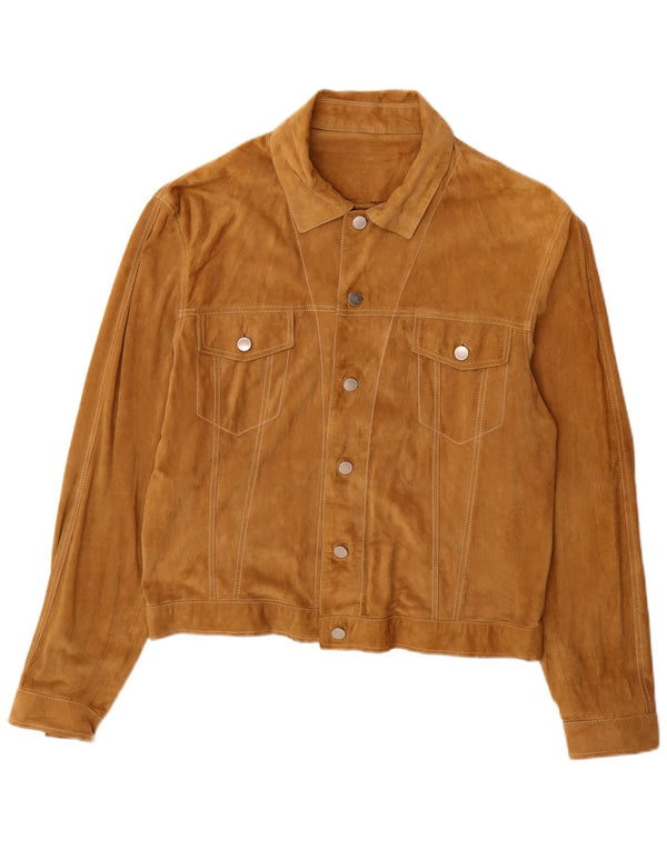 Jaqueta masculina vintage de camurça IT 52 XL couro bege
