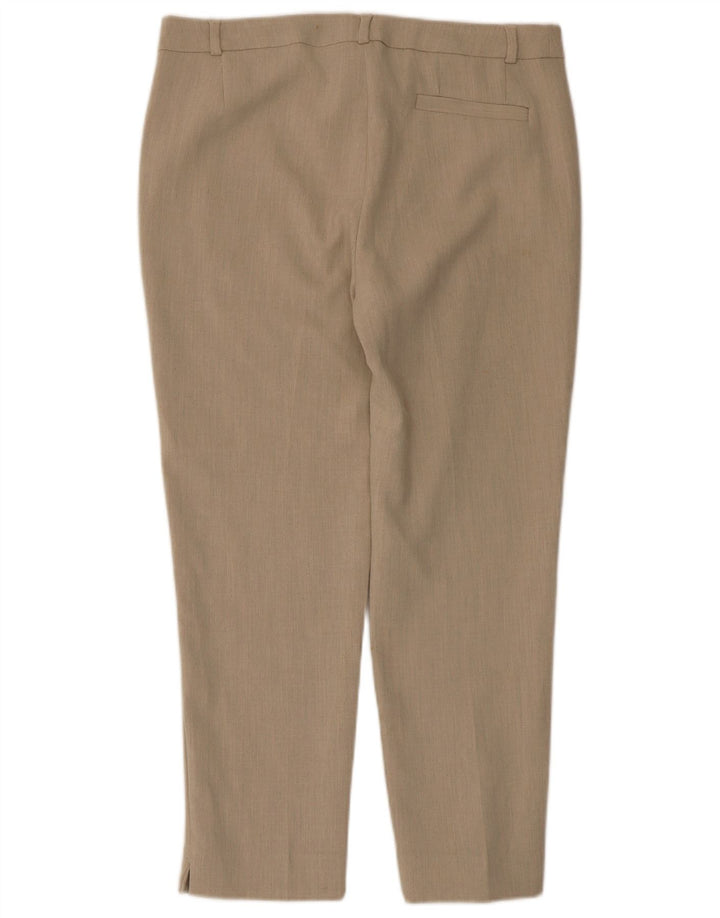 Calças cortadas femininas Marks & Spencer UK 12 médio W32 L25 bege