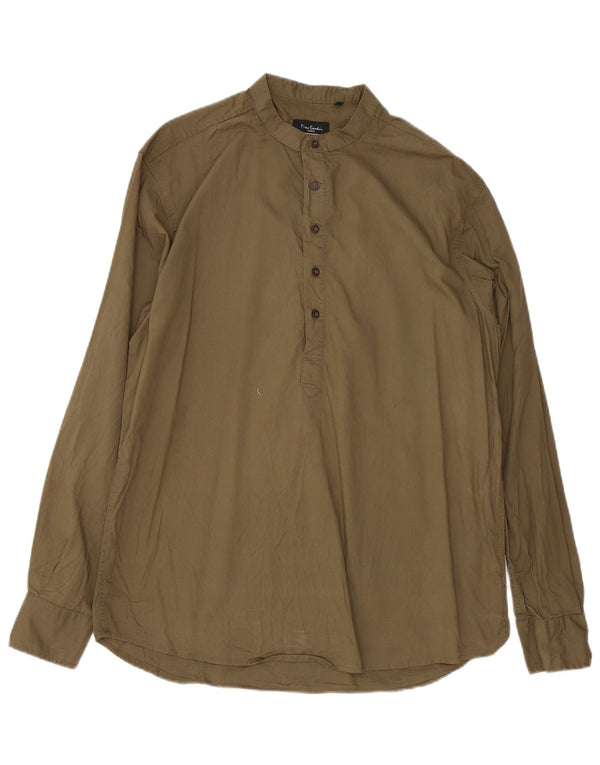 Camisa pulôver masculina Pierre Cardin Regular Fit grande algodão cáqui