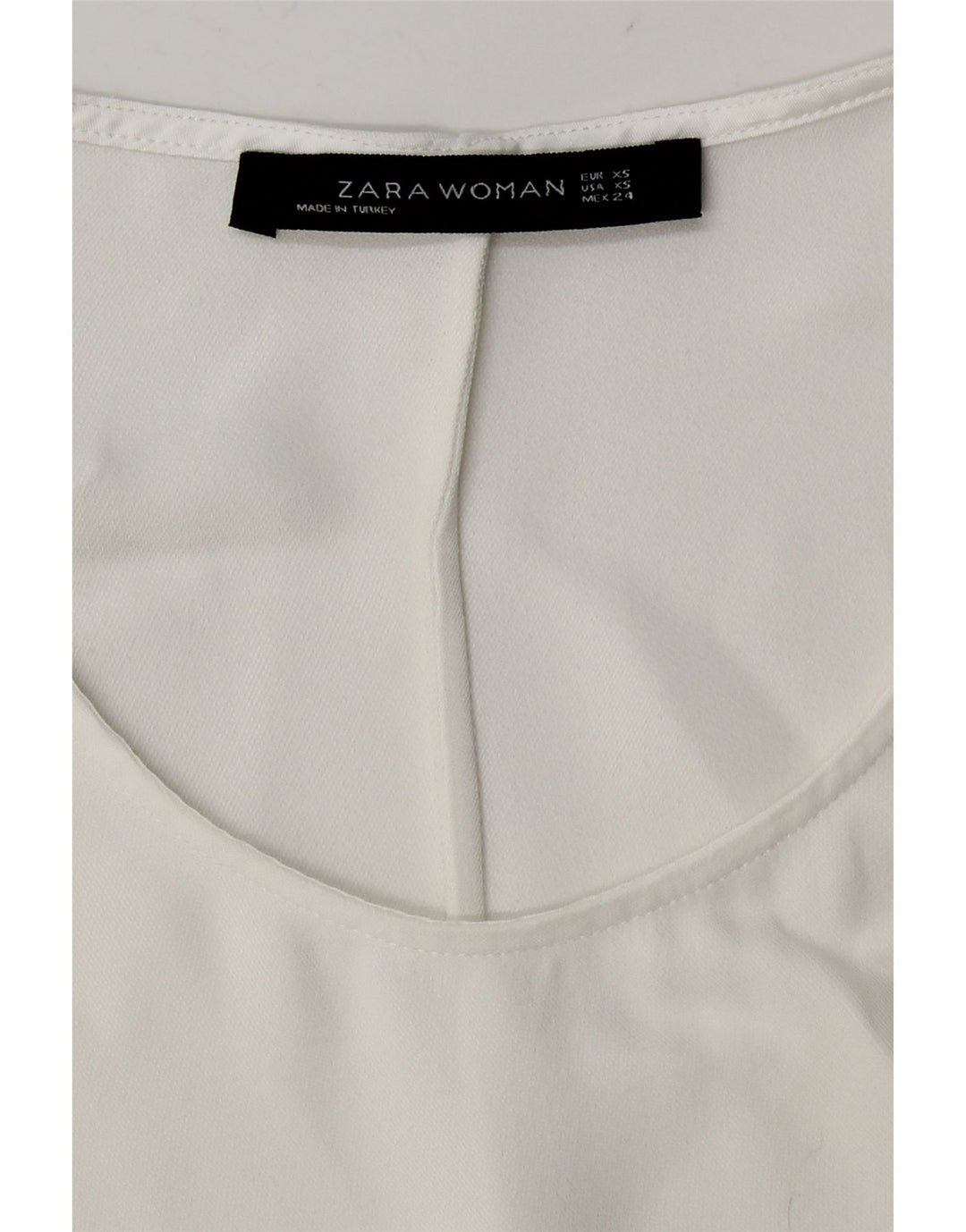 Zara blusa feminina manga comprida top UK 6 XS branco
