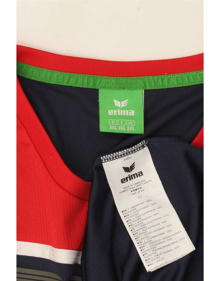 Top gráfico masculino Erima manga comprida 3XL azul marinho poliéster colorido