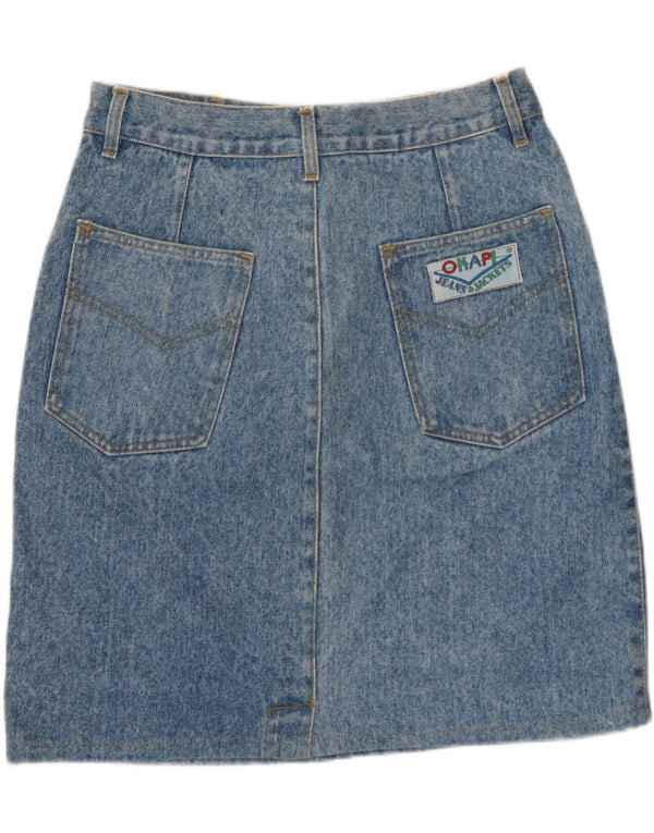 Saia jeans feminina VINTAGE W32 grande algodão azul