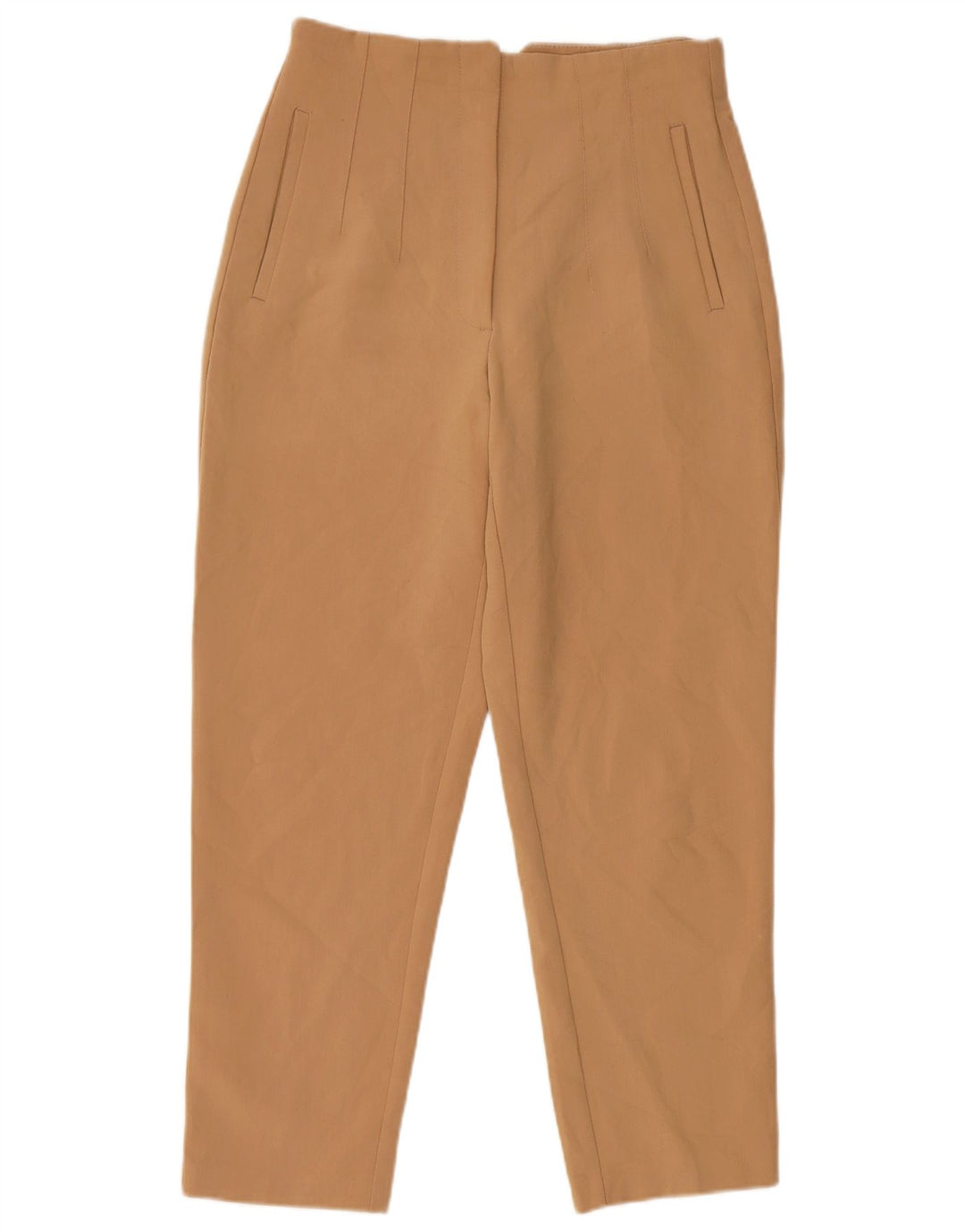Zara Calça feminina de terno cônico médio W28 L26 bege