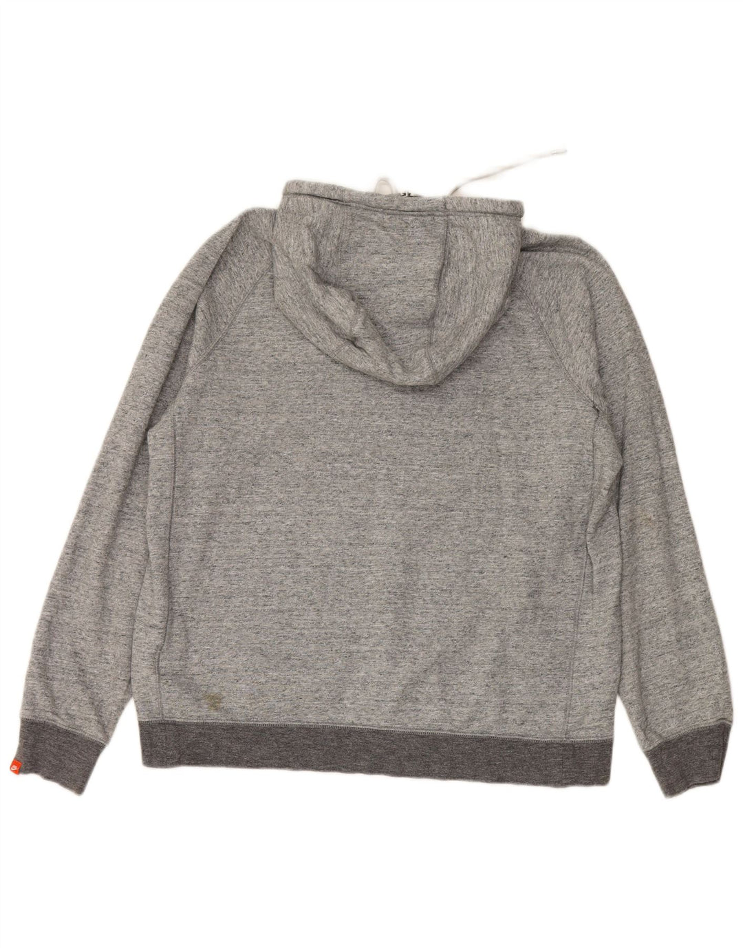 NIKE Mens Zip Neck Hoodie Jumper Grande Algodão Cinza