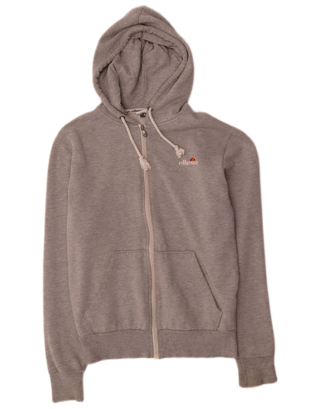 Suéter masculino Ellesse com capuz e zíper pequeno cinza