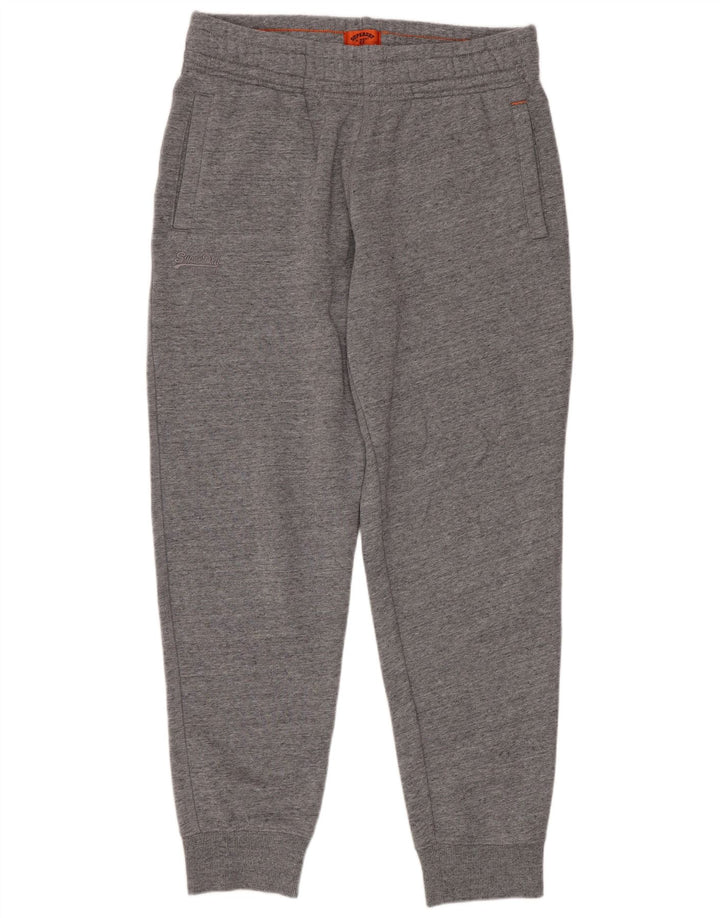 Calça de treino masculina Superdry Joggers cinza médio algodão manchado