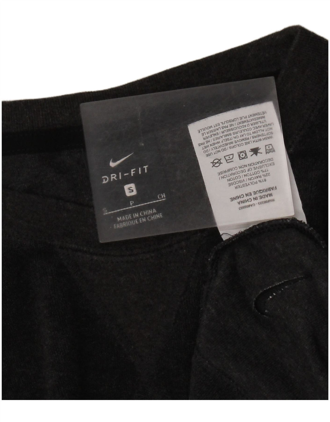 Nike Womens Dri Fit Crop Top Manga Longa Reino Unido 10 Pequeno Poliéster Preto