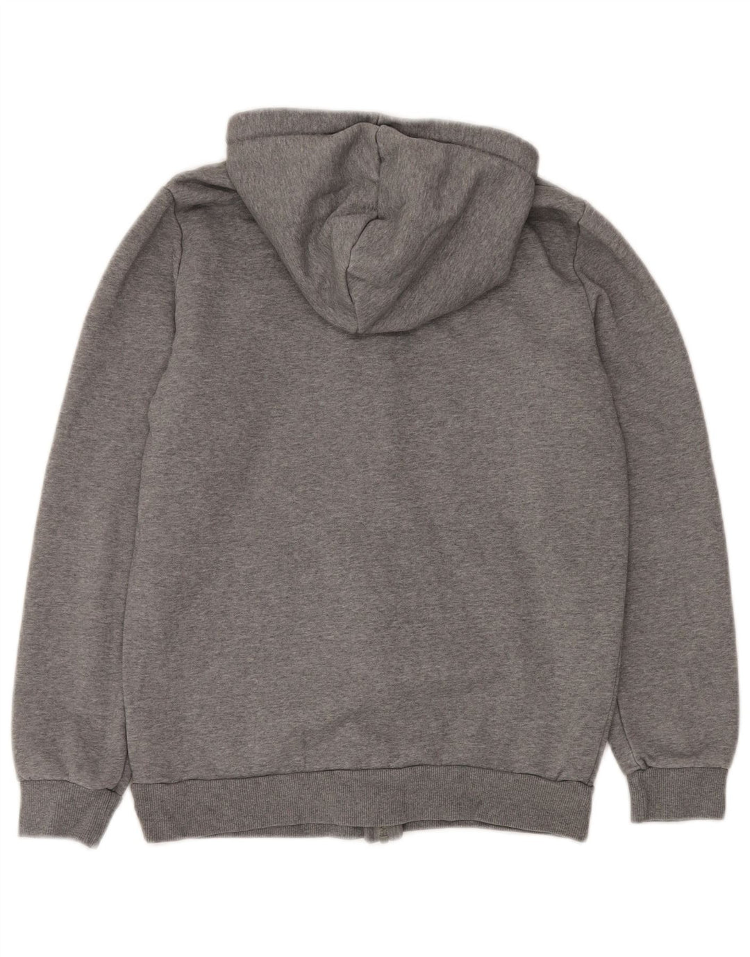 Suéter masculino PUMA com capuz e zíper gráfico pequeno cinza algodão esportivo